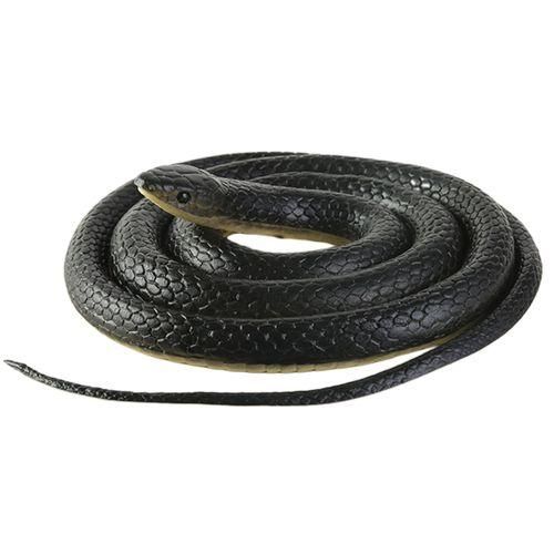 120cm Realistic  Simulation Rubber Snake Toys Garden Props Black