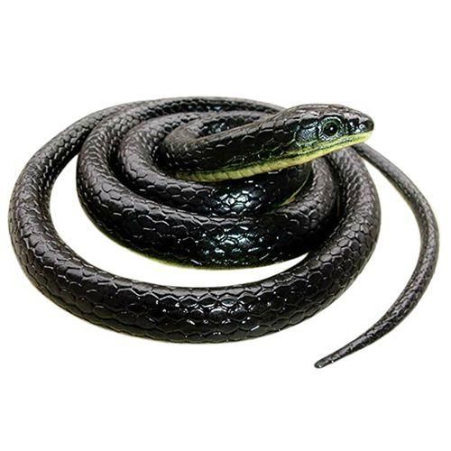 120cm Realistic  Simulation Rubber Snake Toys Garden Props Black