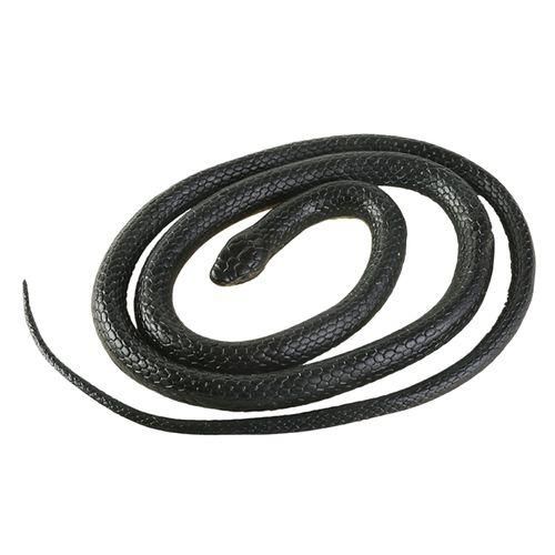 120cm Realistic  Simulation Rubber Snake Toys Garden Props Black
