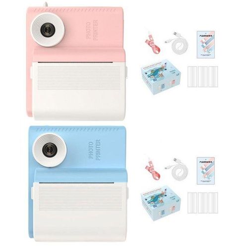 Instant Print Camera For Kids With Paper Rolls Boys Pink