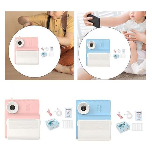 Instant Print Camera For Kids With Paper Rolls Boys Pink