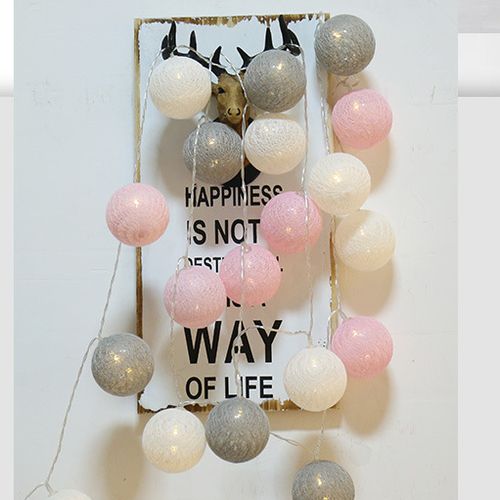 20 LED Cotton Ball Fairy String Lights Christmas