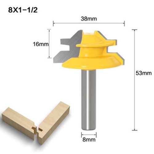 45 Degree Lock Oblique Incision Milling Cutter Tongue Groove Router Bit Set Milling Cutter for Woodworking Cutting More