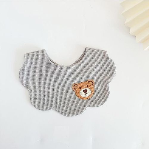 Baby Bibs 2023 Waffle Cotton Anti Spitting Saliva Towel Newborn Bib Cartoon Bear Infant Accessories