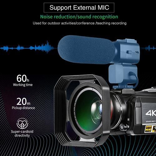 AC3 3.1 Inch IPS Screen 4K Full HD 13MP Night Vision WiFi Live Camcorder DV Digital Camera, Style:StandardBlack