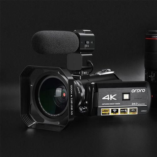 AC3 3.1 Inch IPS Screen 4K Full HD 13MP Night Vision WiFi Live Camcorder DV Digital Camera, Style:StandardBlack