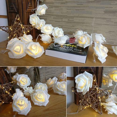 10 20 LED Rose Flower Shaped Led Light String Warm Lights Home Garden Party Decoration Lights Christmas