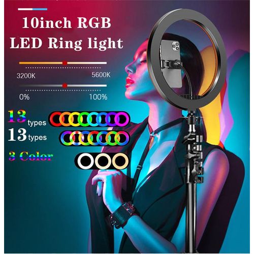 14 Inch RGB Ring Light Photography Selfie Ring Fill Light with Stand for Smartphone Youtube Makeup Video