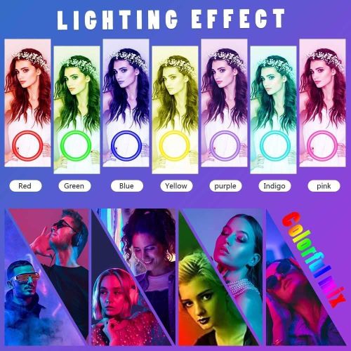 14 Inch RGB Ring Light Photography Selfie Ring Fill Light with Stand for Smartphone Youtube Makeup Video