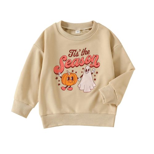 Children Long Sleeve Print Outfit Warm and Exquisite Workmanship Gift for Christmas Birthday New Year,Khaki,90cm NO5114
