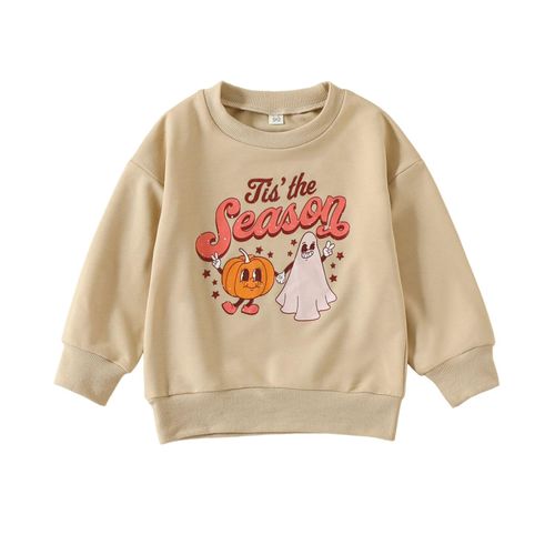 Children Long Sleeve Print Outfit Warm and Exquisite Workmanship Gift for Christmas Birthday New Year,Khaki,90cm NO5114