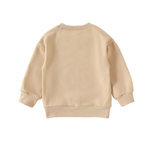 Children Long Sleeve Print Outfit Warm and Exquisite Workmanship Gift for Christmas Birthday New Year,Khaki,90cm NO5114