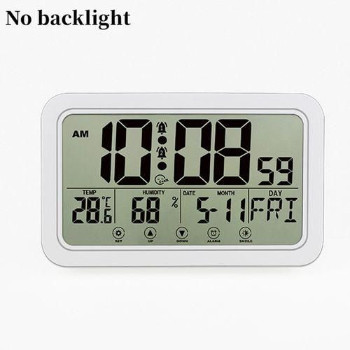 Large Number Electronic Wall Clock Temperature Humidity Display Snooze Alarm Clock Hanging/Desktop Digital Clock Battery Powered