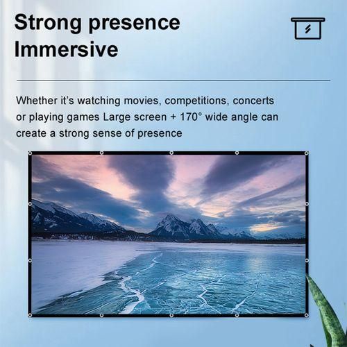 120 Inch Projector Screen 16:9 HD 4K Foldable Portable