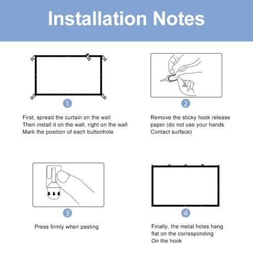 120 Inch Projector Screen 16:9 HD 4K Foldable Portable