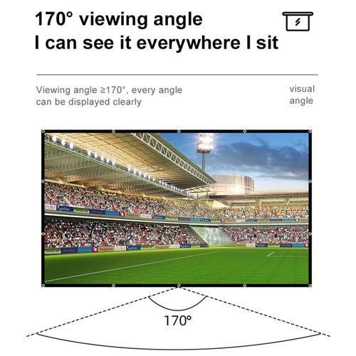 120 Inch Projector Screen 16:9 HD 4K Foldable Portable