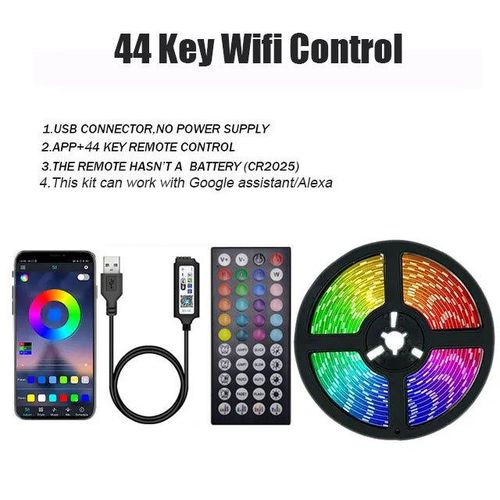 Rgb 5050 Usb Led Strip Lights 5V Bluetooth Wifi Control Flexible Ribbon Color Change Tv Backlight Lamp Tape For Room Decoration