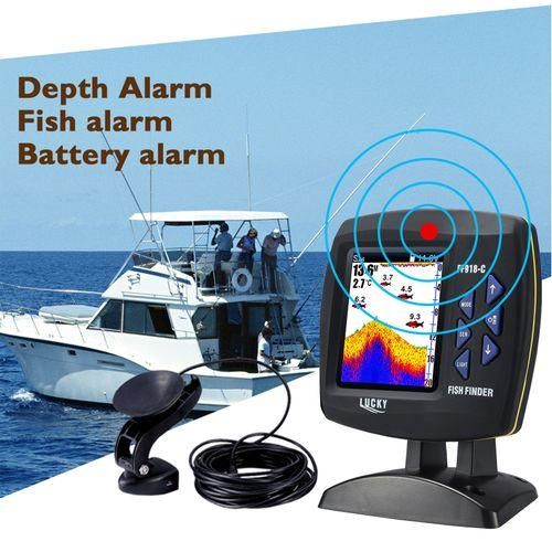 Lucky Fish Finder Wired Transducer Sensor Fishfinder 45 Degrees