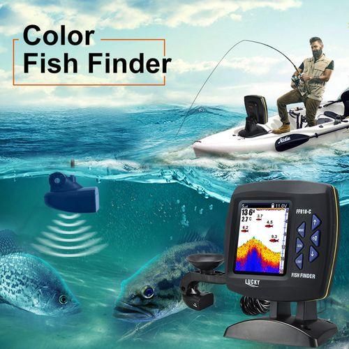Lucky Fish Finder Wired Transducer Sensor Fishfinder 45 Degrees