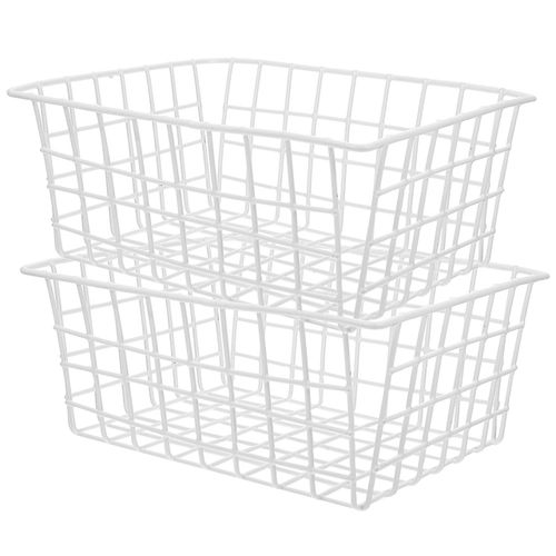 2pcs Wire Freezer Organizer Refrigerator Basket Fruit Vegetable Container Wire Freezer Basket