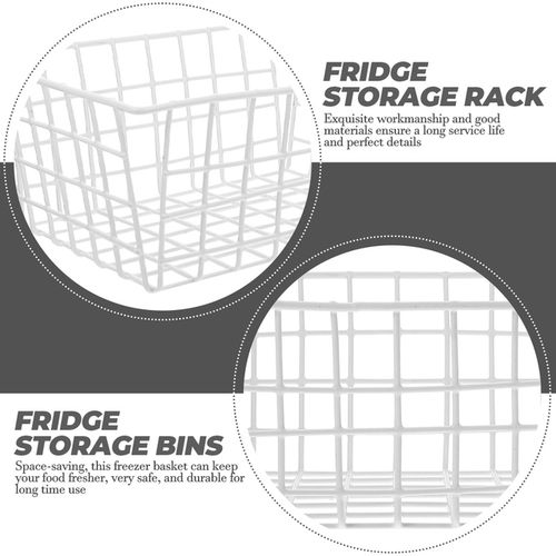 2pcs Wire Freezer Organizer Refrigerator Basket Fruit Vegetable Container Wire Freezer Basket