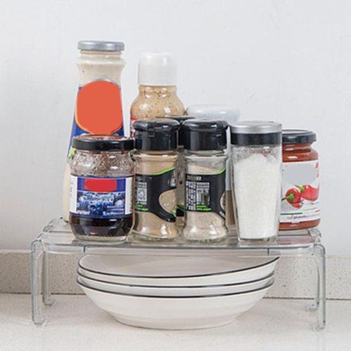 Fridge Organizer Fridge Rack Kitchen Racks Kitchen Items Stackable Shelf Layered Shelf Tray Storage Rack-Brown