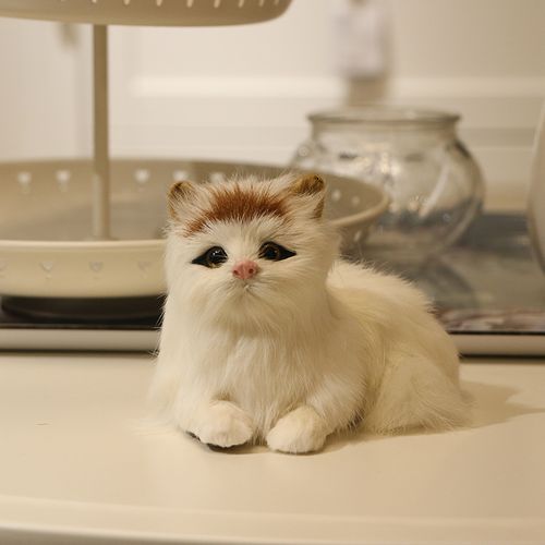 Realistic Cat Plush Toys Lifelike Fur Furry Stuffed Cat