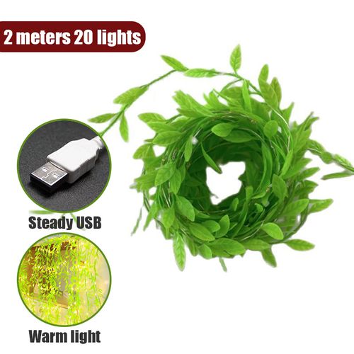 USB Artificial Leaf Willow Vines LED Lights