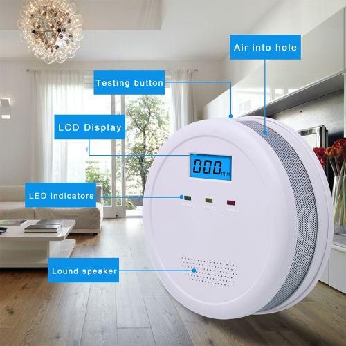 Carbon Monoxide Detector LCD Display Screen Battery Powered