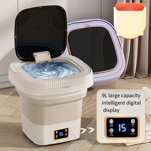 100V-240V 9L Folding Washing Machine Household Underwear Socks Children Clothing Washing And Integrated Mini Portable