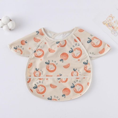 Adorable Waterproof Baby Feeding Bib with Angel Sleeves (3 months-2 years old)