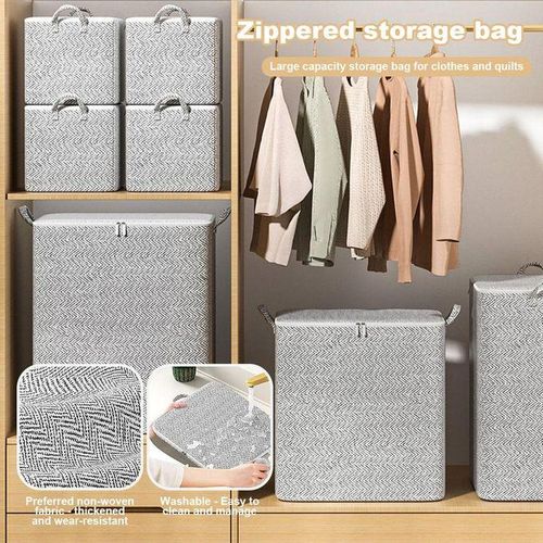 Zipper Non-woven Clothing Storage Bag Handheld Waterproof