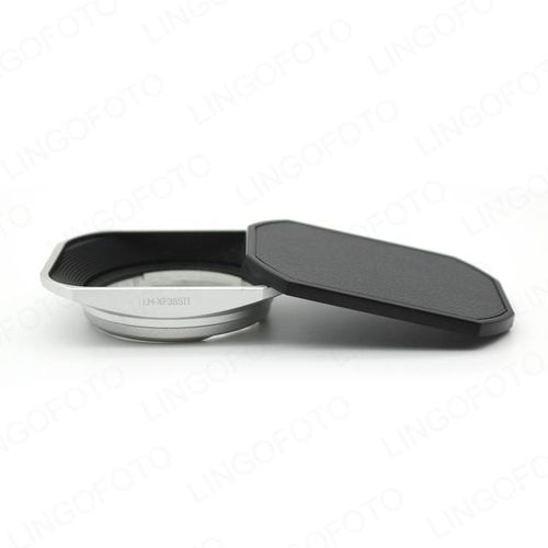 Lh-Jxf35s Ii Metal Square Lens Hood Black Sliver For Fujifilm Fujinon Xf23mm F2 R Wr With Cap