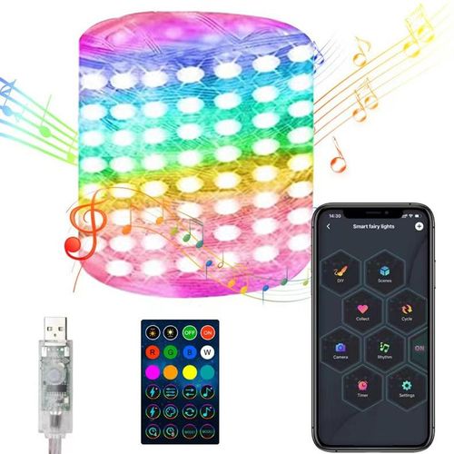 Usb Led String Light Smart App Controller DIY Christmas Tree Garland RGB Addressable Fairy Lights 5m 10m 15m 20m Birthday Decor
