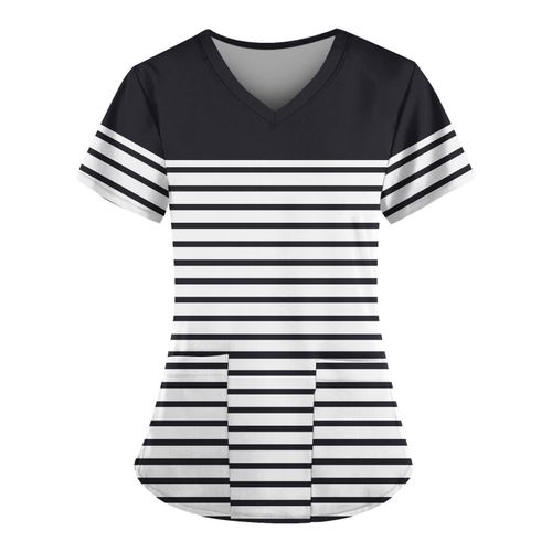 Women's V-neck Fashion Casual Printed Tops And Protective Workwear More