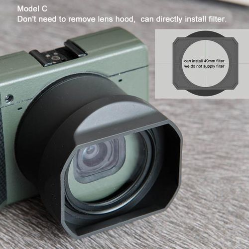 Classical Retro Rectangle Lens Hood Ricohgr3 No Dark Corner Installable 43mm Filter Shading Cover Square Mouth Extinction Cap