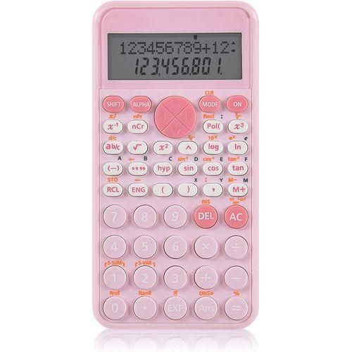 2 Line Standard Scientific Calculator, Portable and Cute School Office Supplies, Suitable for Primary School to College Student Use Pink