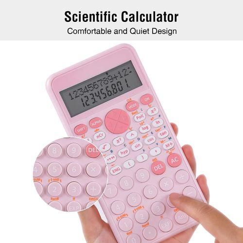 2 Line Standard Scientific Calculator, Portable and Cute School Office Supplies, Suitable for Primary School to College Student Use Pink