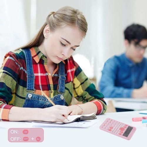 2 Line Standard Scientific Calculator, Portable and Cute School Office Supplies, Suitable for Primary School to College Student Use Pink