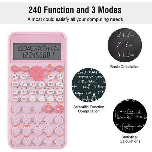 2 Line Standard Scientific Calculator, Portable and Cute School Office Supplies, Suitable for Primary School to College Student Use Pink