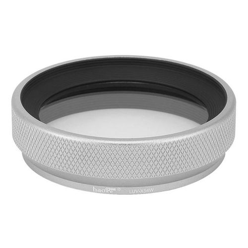 Haoge Luv-X54w Metal Lens Hood With Mc Uv Protection Multicoated Ultraviolet Lens Filter For Fujifilm Fuji X100v Camera Silver