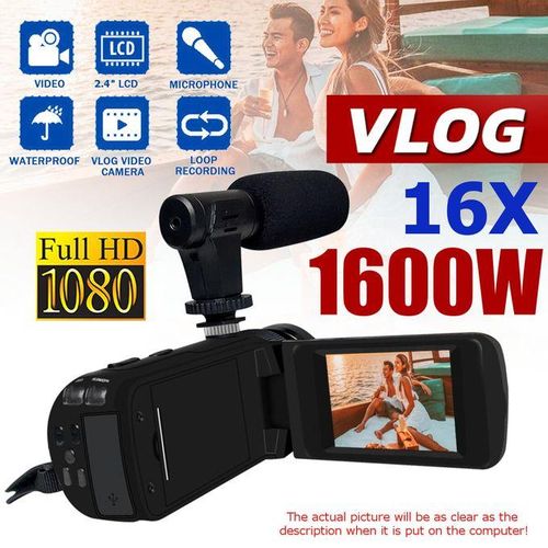 4Type Video Camera 1080P Camcorder Vlog Camera for YouTube 270&deg; Flipping IR Night Vision with Microphone Wide Angle Lens Type4 3Pcs Set