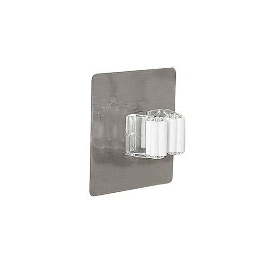 Broom Holder Wall Mounted Waterproof Plastic Self Adhesive Mop Hanging Hook For BalconyWhite