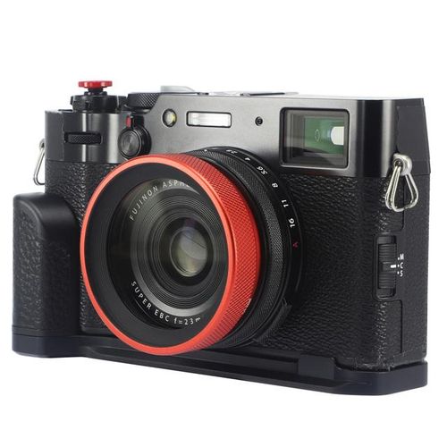 Haoge Luv-X54r Metal Lens Hood With Mc Uv Protection Multicoated Ultraviolet Lens Filter For Fujifilm Fuji X100v Camera Red