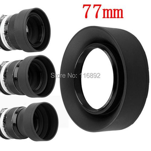10pcs/lot 77m-Stage 3 In1 Collapsible Rubber Foldable Lens Hood 77 Mm Dsir Lens For C N Camera