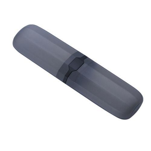Portable Travel Toothbrush Toothpaste Storage Box Case Cutlery Pencil ContainerTransparent Black