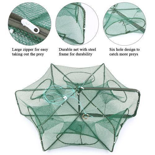 Foldable Fishing Net Hexagon 6 Hole Fishing Net Shrimp Cage