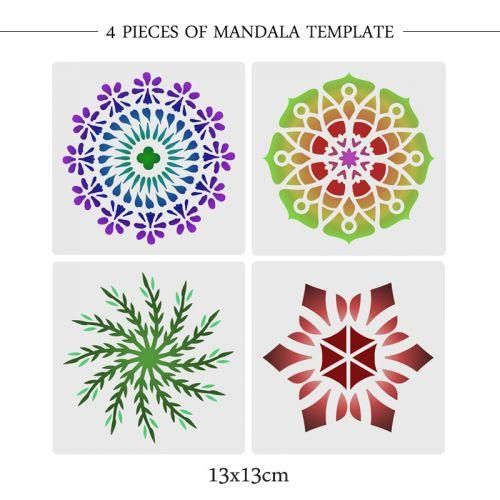 33pcs Mandala Dotting Tools Set for Painting Rocks,Painting Rocks Dot Kit,Mandala Stencils,Acrylic Stick,Point Drill Tool,Plus Stencil style 3
