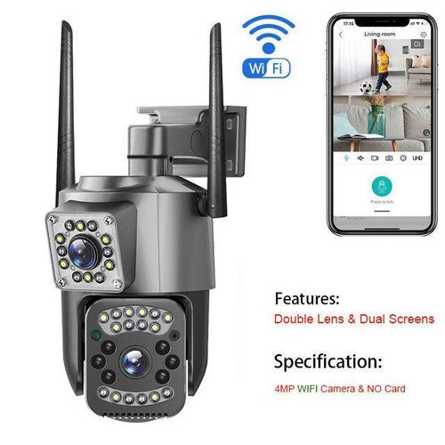 New 2K HD Waterproof EU IP Camera Wifi 4G Sim Card PTZ 4MP Dual Lens Outdoor AI Human Tracking Color Night Vision CCTV Security Camera More