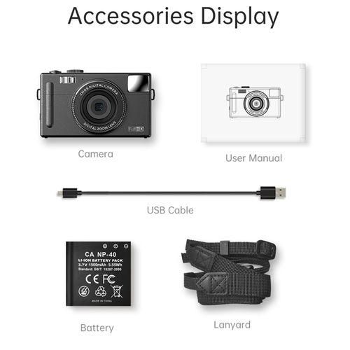 Andoer 1080P Compact Digital Camera Video Camcorder 48MP
